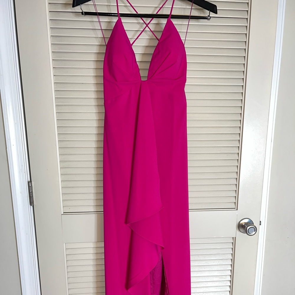 Aidan Mattox pink maxi dress